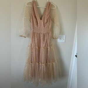 ELESTORY Gold Glitter Dress